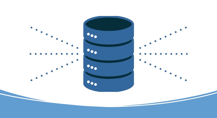 icon of a database in blue