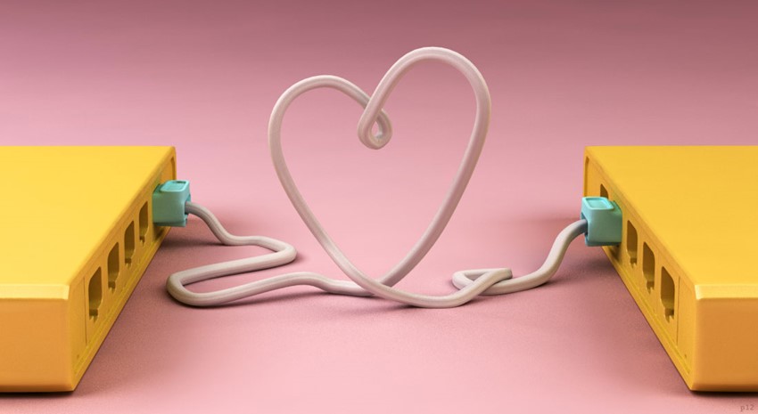 2 cables tied together in a heart