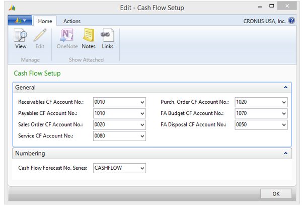 Cash Flow Setup