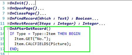 C/AL Code to get Item Image.