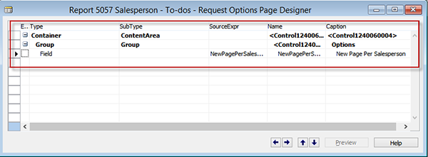 Choose View -> Request Page and add the variable to give the user to option to choose Page Break