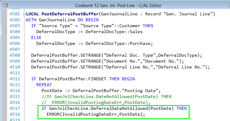 Changes in the Function PostDeferralPostBuffer.