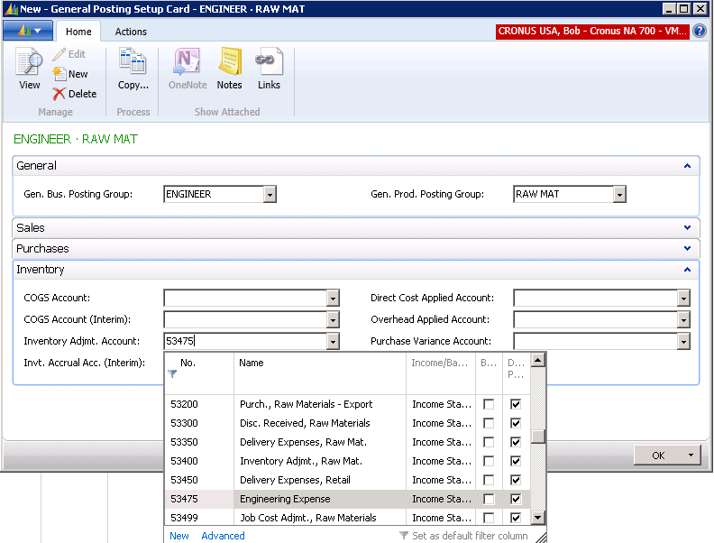 Modify the General Posting Setup Card to use the new General Business Posting Group