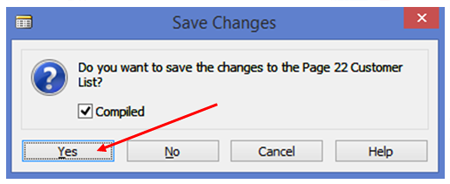 Save Changes Window