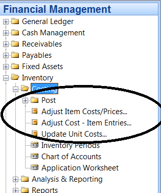 Microsoft Dynamics NAV Financial Management Window