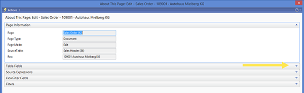 Open “Table Fields” to expand the section and view all fields in a record