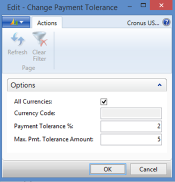 Change Payment Tolerance Window