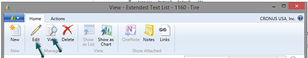 Extended text Edit and View icons.
