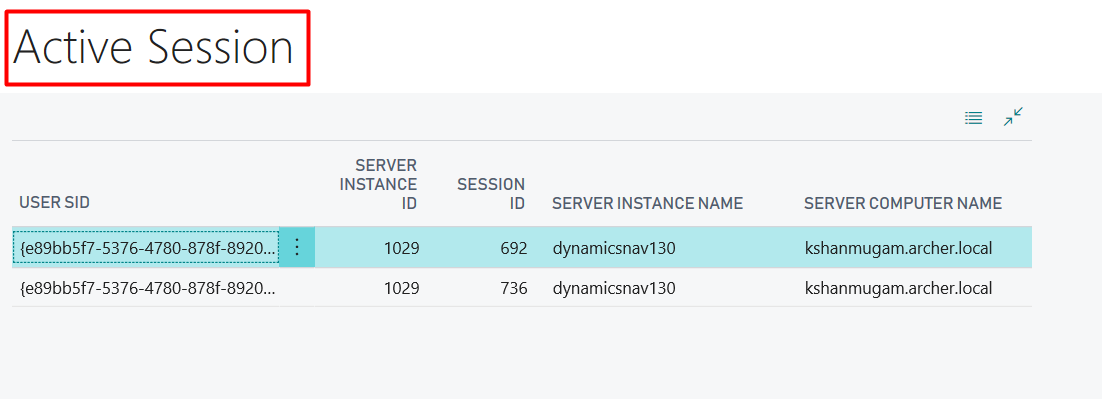 Figure 3 – Example for Virtual Table n Dynamics Business Central on Premises