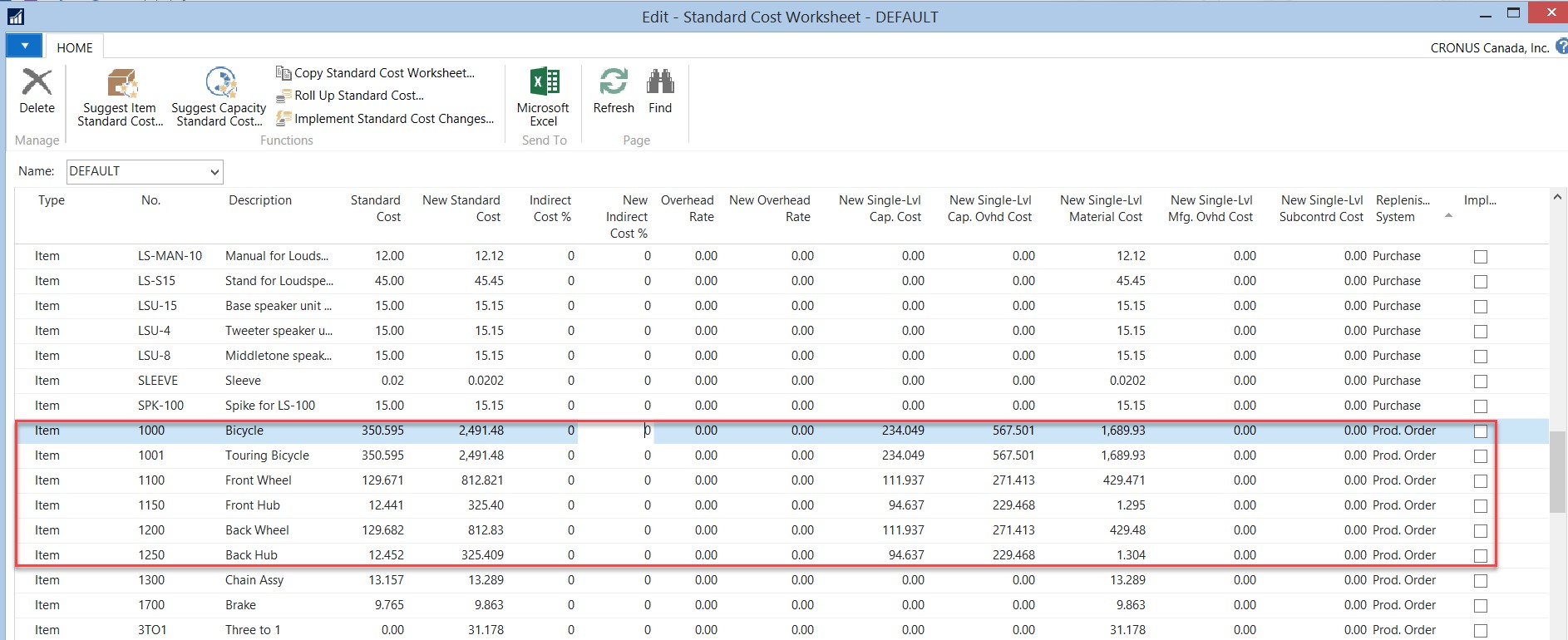 Dynamics NAV - New Single Level Cost Fields