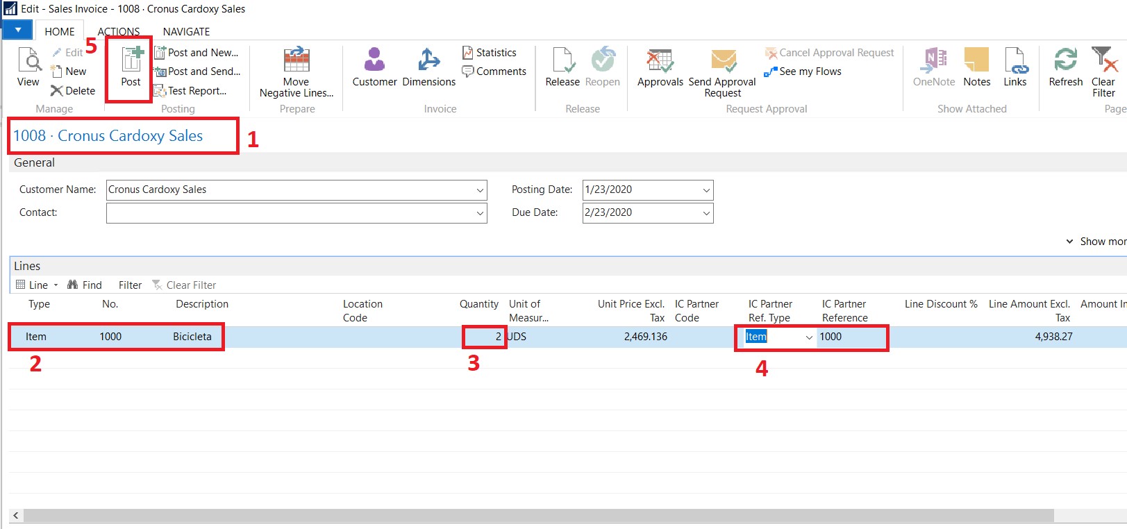 Figure 11 – Steps to Create and Post an Intercompany Sales Invoice