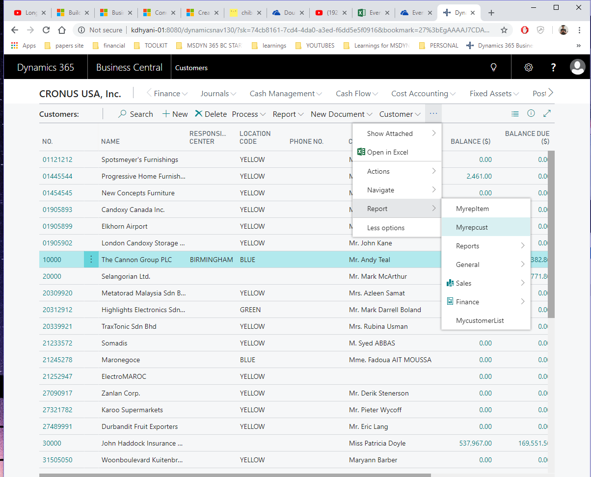 Figure 15 – Report created in the Report Builder in Dynamics 365 Business Central/NAV