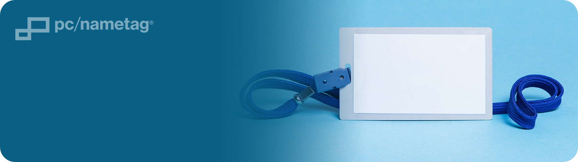 Blank lanyard name tag with pcname tag logo