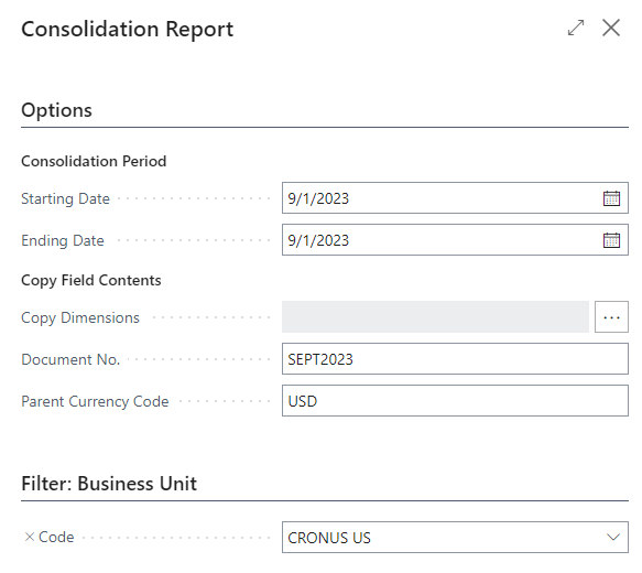 Running the consolidation