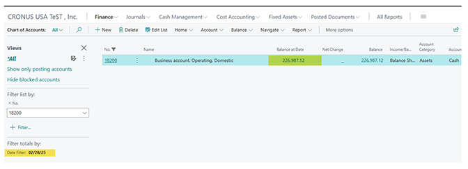 G/L does not match bank account balance