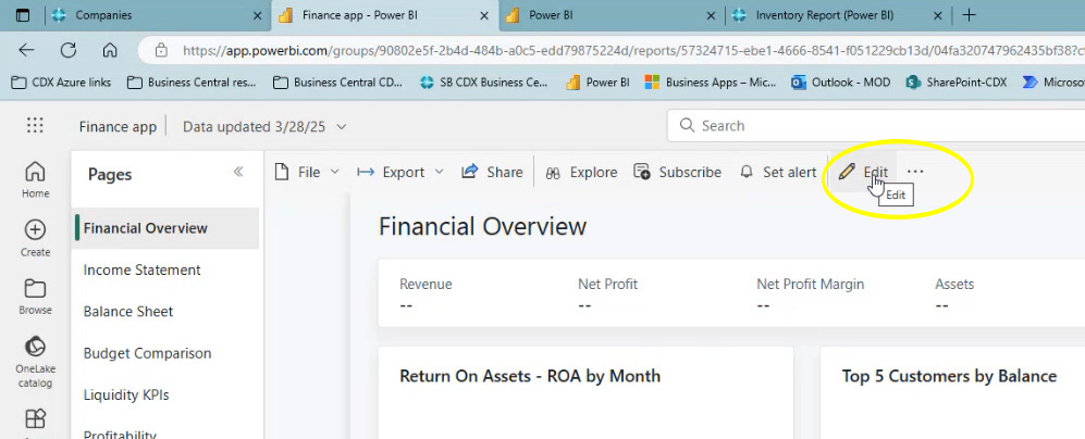 Click on Edit to edit the report