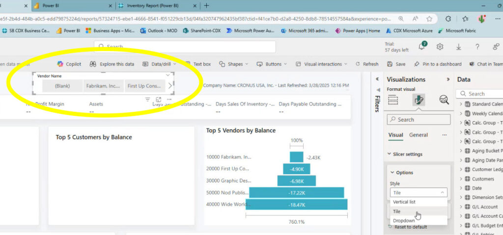 Make the slicer a dropdown box