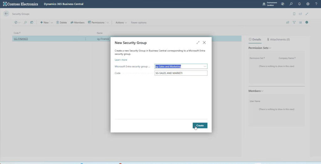 Bring in a new security group from Microsoft 365 Admin Center