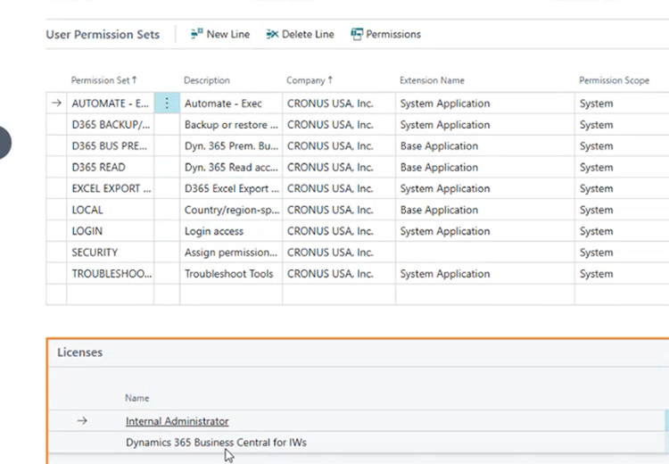 View available licenses at the bottom of the User Card