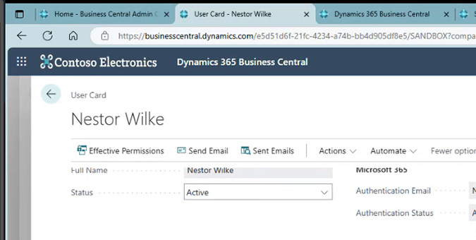 Access effective permissions from the User Card