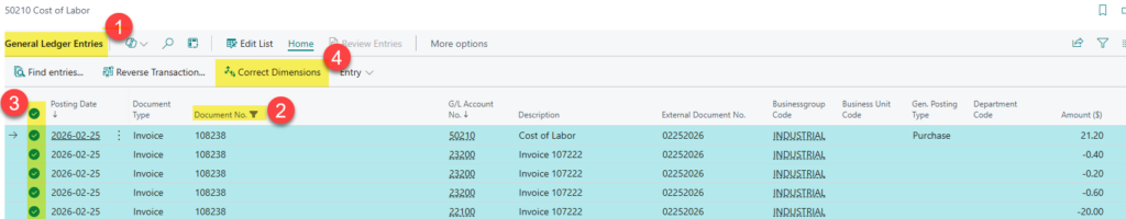 Figure 1 – How to get to the Correct Dimensions page