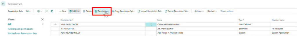 Figure 3 – Open the NEW SALES ORDER Permission page...