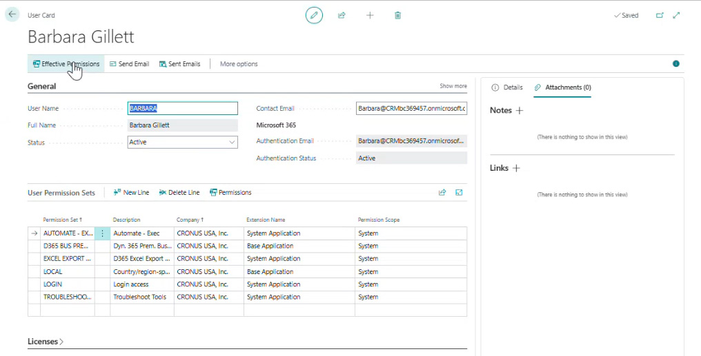 Figure 14 – Run Effective Permissions from the User Card.